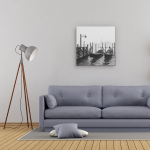 Tablou Canvas - Dimineata In Venetia, Italia, Pier, Turn, Ceata, 60 x 60 cm - Img 2
