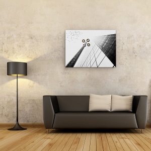 Tablou canvas - Direct Spre Cer, Paris, Cladire, Pasare, Lumina, La Defense, 75 x 100 cm - Img 2