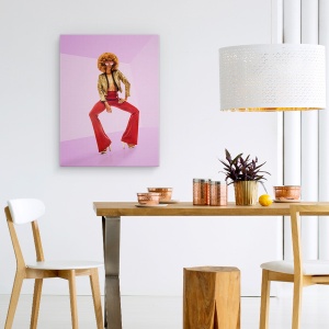 Tablou canvas - Disco Glamour, Model, Fata, Studio, Fulger, Pop Art, 75 x 100 cm - Img 4