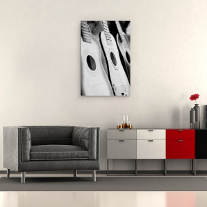 Tablou canvas - Diverse, Instrumente Muzicale, Chitare, Alb-Negru , 80 x 120 cm - Img 2