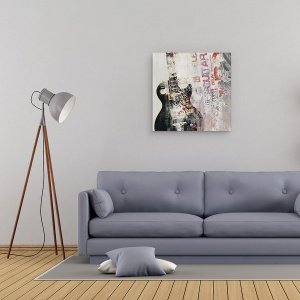 Tablou canvas - Diverse, Muzica, Instrumente muzicale, Chitara, Colorat, 90 x 90 cm - Img 2