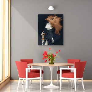 Tablou canvas - Doamna Autoritara, Moda, Portret, Model, Femeie, Fata, 60 x 75 cm - Img 4