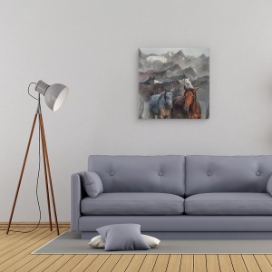 Tablou canvas - Doi Cai, Animale, 90 x 90 cm - Img 2