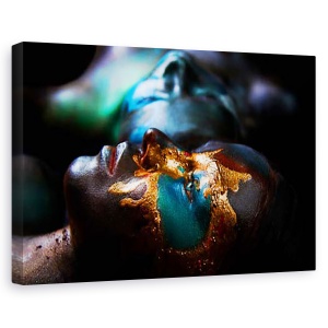 Tablou canvas - Doua continente. Yellowstone., Portret, Comunicare, Bodyart, Aur, 60 x 90 cm