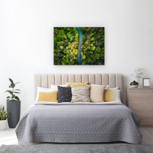 Tablou Canvas - Drumul In Padure, Peisaj, Aerial, Verde, Copaci, Padure, 75 x 100 cm - Img 3
