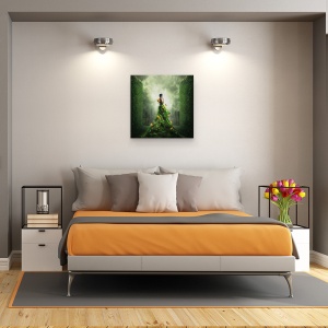 Tablou canvas - Du-Te, Verde, Verde, Editare Creativa, Supererou, Zeita, Floare, 90 x 90 cm - Img 3