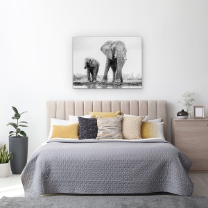 Tablou canvas - Duo, Elefant, Copil, Dragut, Salbatic, Africa, 60 x 80 cm - Img 3