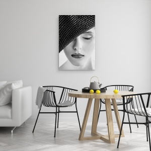 Tablou canvas - Ea, Persoana, Ochii Inchisi, Stare De Spirit, Emotie, Sentiment, 60 x 90 cm - Img 4