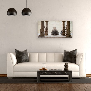 Tablou canvas - Elefantul Si Mahotul Sau, Templu, India, Strada, 50 x 100 cm - Img 2