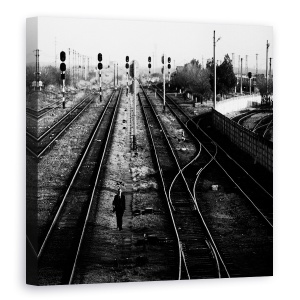 Tablou canvas - Esec, Piatra, Olt, Romania, Alb-Negru, Piese, 60 x 60 cm