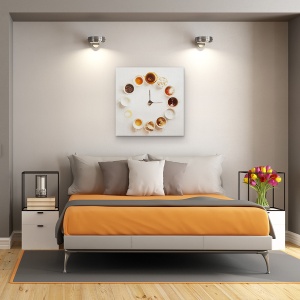 Tablou Canvas - Este Intotdeauna Timp De Cafea, Alb, Natura Moarta, Fierbinte, 60 x 60 cm - Img 3