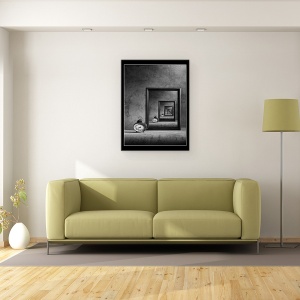 Tablou canvas - Eternitatea, Portret, Timp, Tabel, Ceas, Alb-Negru, 75 x 100 cm - Img 2