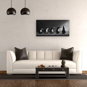 Tablou Canvas - Evolutia, Linie, Coada, Alb-Negru, Fructe, Pere, 50 x 100 cm - Img 2