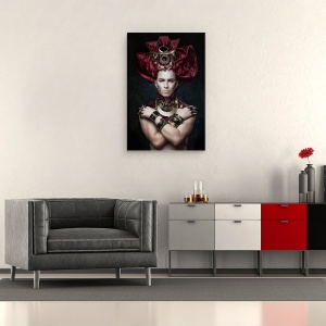 Tablou canvas - Faraon Rosu, Portret, Faraon, Bijuterii, Rege, Imparat, Regal, 60 x 90 cm - Img 2