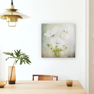 Tablou Canvas - Farmecul Cosmosului, Trio, Alb, Vintage, 60 x 60 cm - Img 4