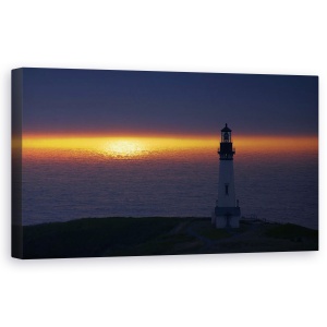 Tablou canvas - Farul Care Si-A Pierdut Lumina, Peisaj, Apa, Apus De Soare, Ocean, 50 x 100 cm