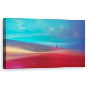Tablou Canvas - Fata, Cer, Abstract, Peisaj, Colorat, Rosu, 50 x 100 cm