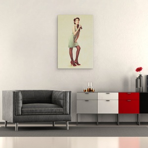 Tablou canvas - Fata Frumoasa, Vintage, Vechi, 60 x 90 cm - Img 2