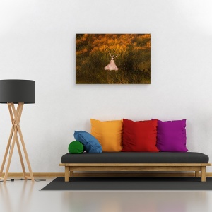 Tablou canvas - Fata in Camp, Portret, Afara, in Aer Liber, Iarba, 60 x 90 cm - Img 2