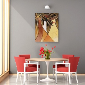 Tablou canvas - Femei Africane Dansand 3, 60 x 75 cm - Img 4