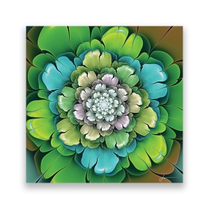 Tablou Canvas - Floare, Verde-Albastru, 60 x 60 cm
