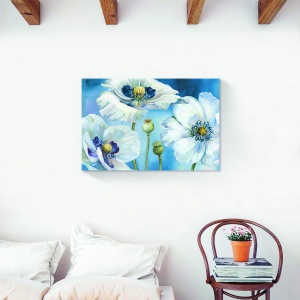 tablou canvas floral 80x120 cm cu flori pictate