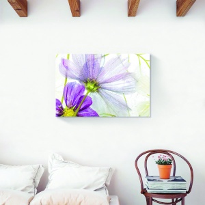 Tablou decorativ floral canvas mov 60x90 cm