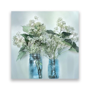 Tablou Canvas - Floral, Flori, Vaza, Alb, 60 x 60 cm