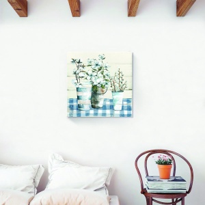 Tablou decorativ canvas floral cu flori în vaze 60x60 cm
