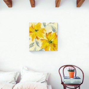 Tablou canvas floral galben 60x60 cm