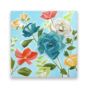 Tablou Canvas - Floral, Pictura,Flori de maci, Multicolor, 60 x 60 cm