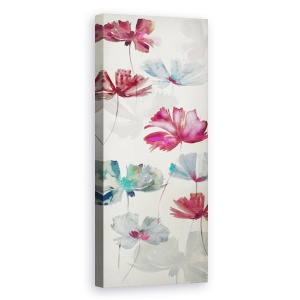 Tablou canvas - Flori, Flori, Albastru, Violet, Pictura, 30 x 90 cm