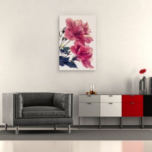 Tablou canvas - Flori, Flori, Rosu, Pictura II, 40 X 60 cm - Img 2