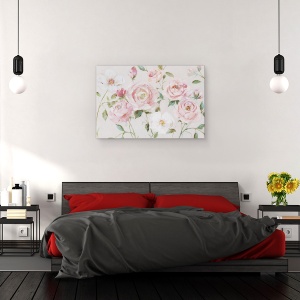 Tablou canvas - Flori, Roz, Trandafiri, Pictura, 80 x 120 cm - Img 3