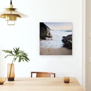 Tablou canvas - Flux De Vara, Peisaj, Patrat, Stanci, Plaja, Val, 90 x 90 cm - Img 4