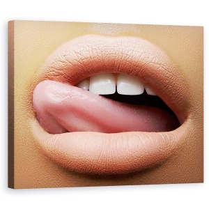 Tablou Canvas - Frumusete Macro, Gura, Dinti, Limba, Buze, Limba, Macro, 60 x 75 cm