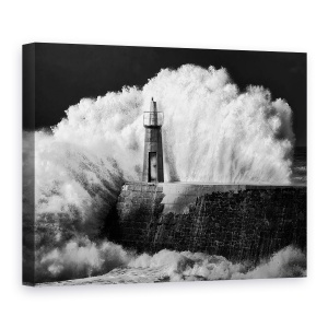 Tablou canvas - Furtuna, Far, Furtuna, Peisaj, Spania, Asturias, 60 x 80 cm