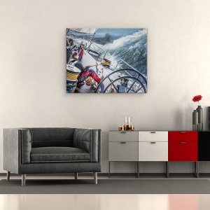 Tablou canvas - Furtuna In Golful San Francisco, Navigare, Aventura, Persoana, Sport, 60 x 75 cm - Img 2