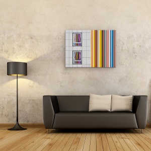 Tablou canvas - Gri Si Culori, Moretti, Colorat, Aparare, Perete, Arhitectura, 60 x 80 cm - Img 2
