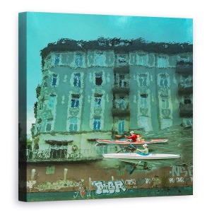 Tablou canvas - Hamburg, Apa, Hamburg, Rosu, Canoe, Actiune, 60 x 60 cm