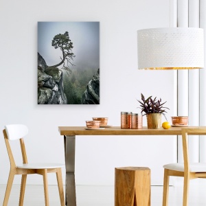 Tablou canvas - In Ciuda Greutatilor, Peisaj, Copac, Bonsai, Munte, Panta, 60 x 80 cm - Img 2