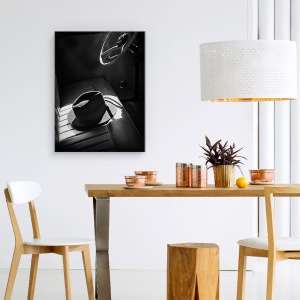 Tablou canvas - In Soare, Palarie, Masina Clasica, Vintage, Retro, 50 x 70 cm - Img 4
