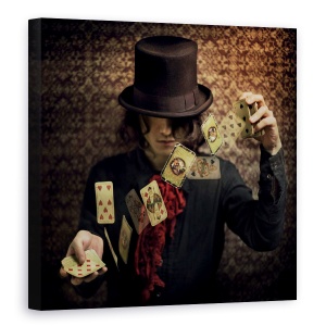 Tablou canvas - Incearca-Ti Norocul, Joaca, Vechi, Clasic, Palarie, 90 x 90 cm