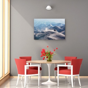 Tablou canvas peisaj montan cu călăreț