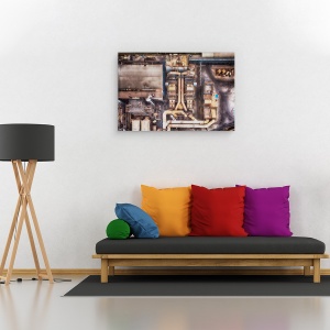 Tablou canvas - Industrial, Aeriana, De Mai Sus, Arhitectura, Fabrica, Teava, 40 x 60 cm - Img 2