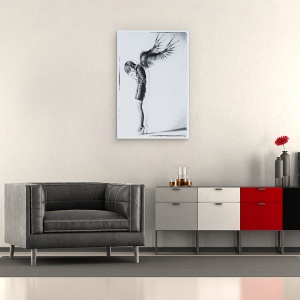 Tablou canvas - Inger Cazut, Portret, Stare De Spirit, Doamna, Schita, 60 x 90 cm - Img 2