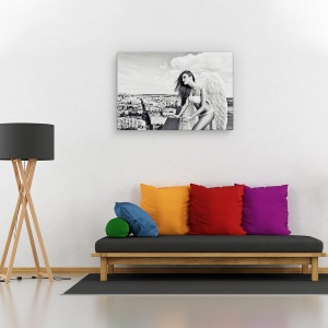 Tablou canvas - inger, Portret, Femeie, Aripi, Acoperis, 40 x 60 cm - Img 2