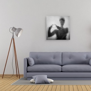 Tablou canvas - Inima Peste Cap, Mana, Degetele, Fata, 90 x 90 cm - Img 2