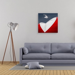Tablou canvas - Inima Ratacitoare, Rosu, Inima, Fatada, Abstract, Nor, 90 x 90 cm - Img 2