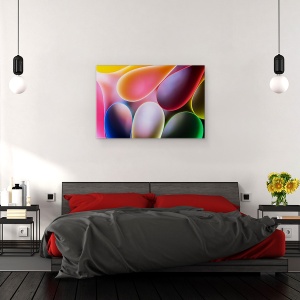 Tablou canvas - Intoarcere, Abstract, Linii, Lumina, Albastru, Rosu, 60 x 90 cm - Img 3